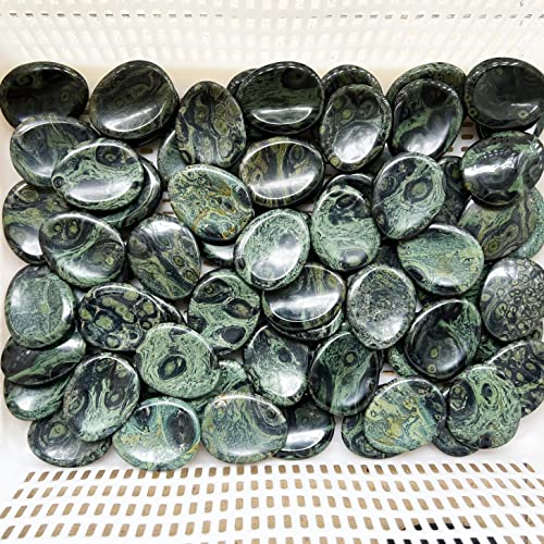 Kambaba Jasper Thumb Worry Stone - Hand Carved Healing Crystal for Stress Relief