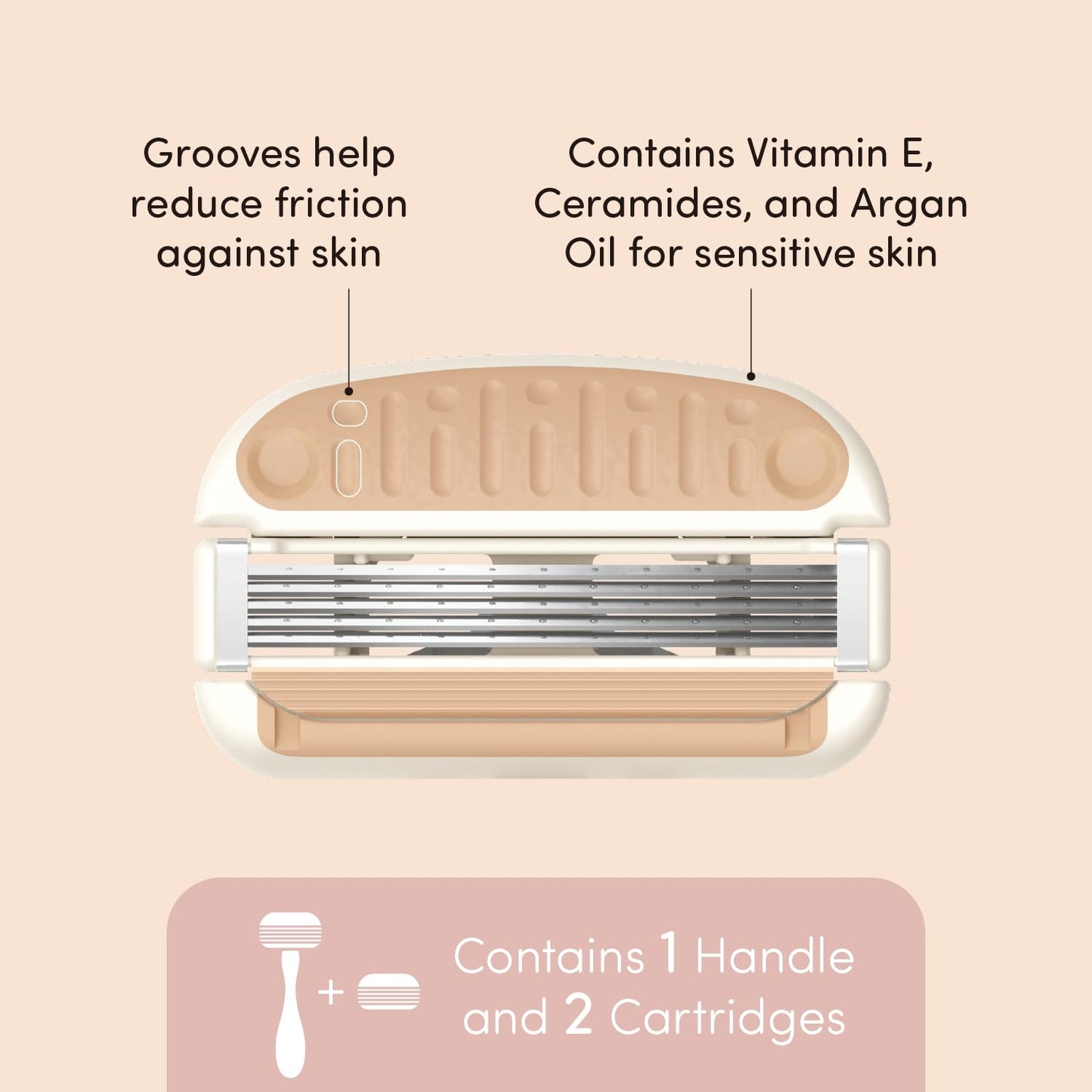 Kai Miness System Body Razor, Gentle Beauty Groomer for Hair Removal, Ideal for Sensitive Skin, Japanese Steel Removes Body Hair