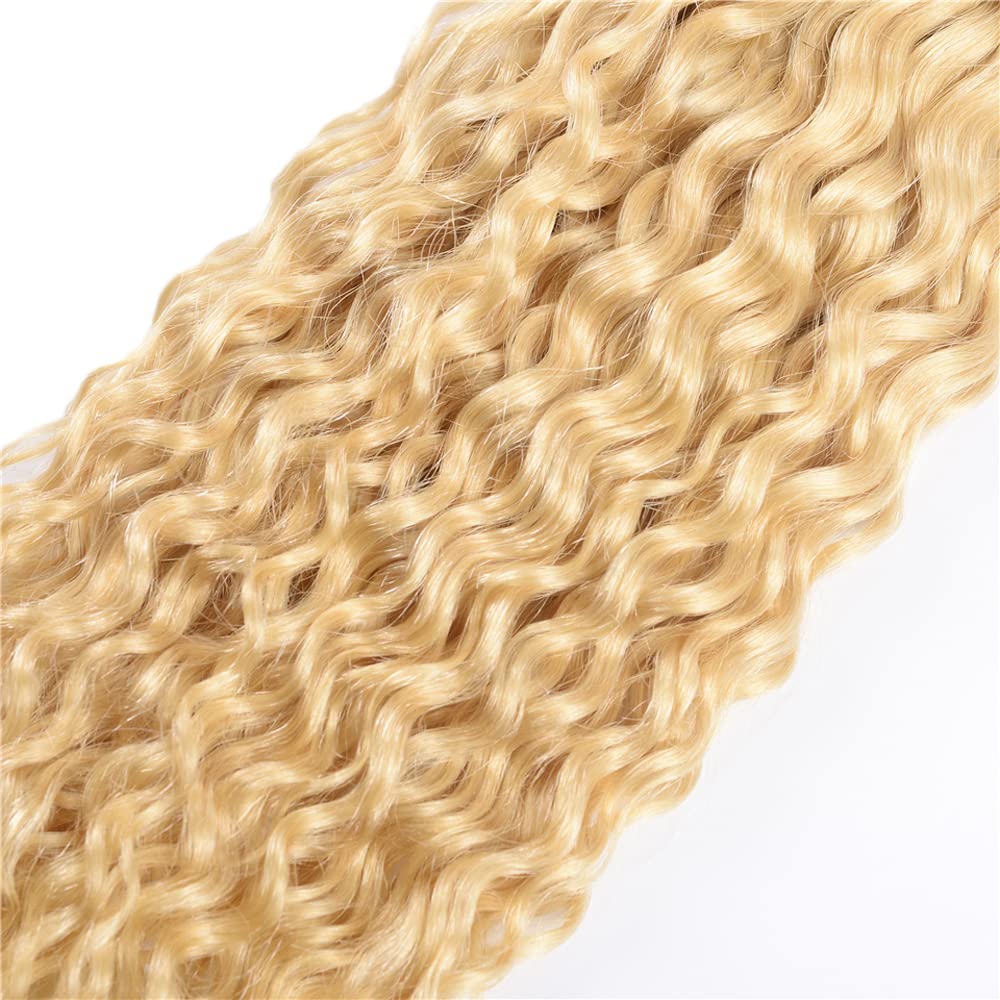 Blonde Human Hair Bundles 613 Water Wave Bundles 14 16 18 inch Peruvian Virgin Mixed Length 3 Bundle Soft Real 613 Blonde Bundle 300g