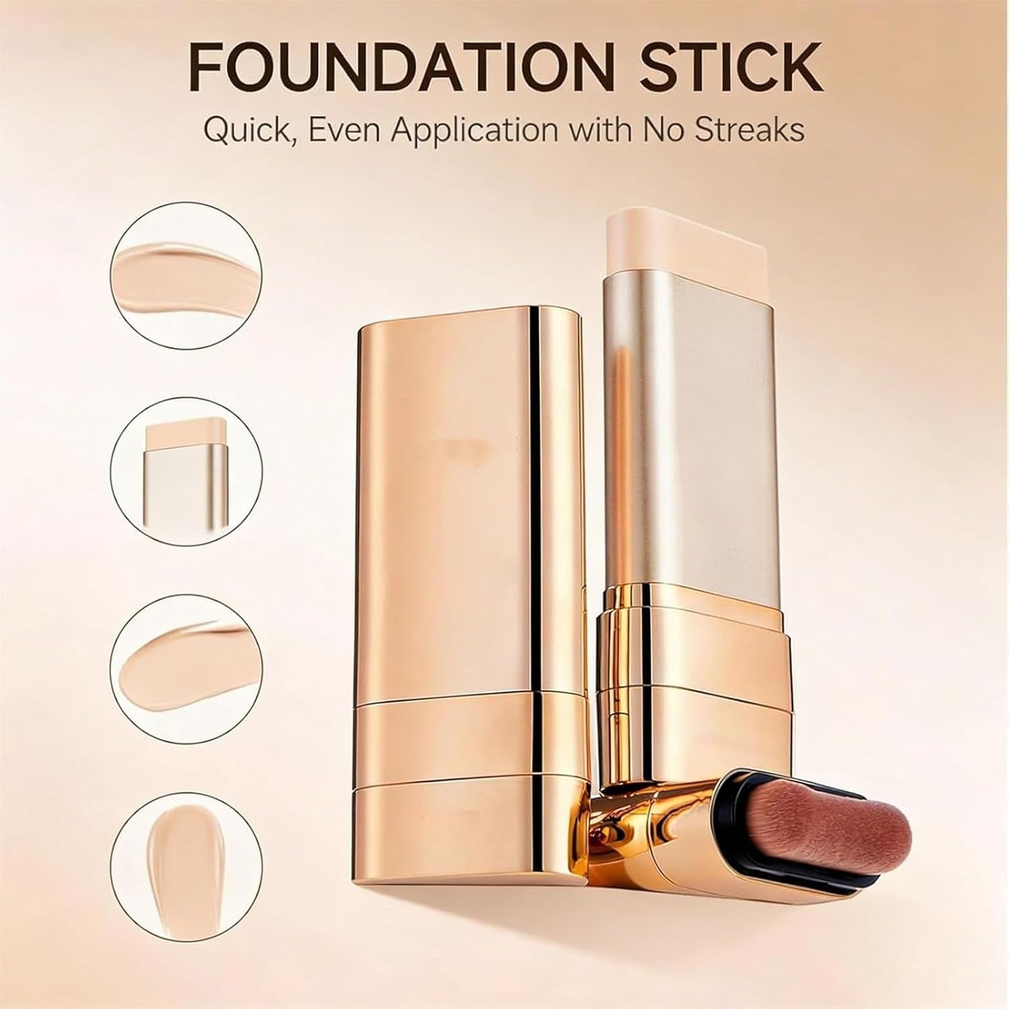 Korean Dual-Ended Foundation Stick - 2-in-1 Flawless Coverage & Concealer | Lightweight, Long-Lasting, All Skin Types (3PCS)