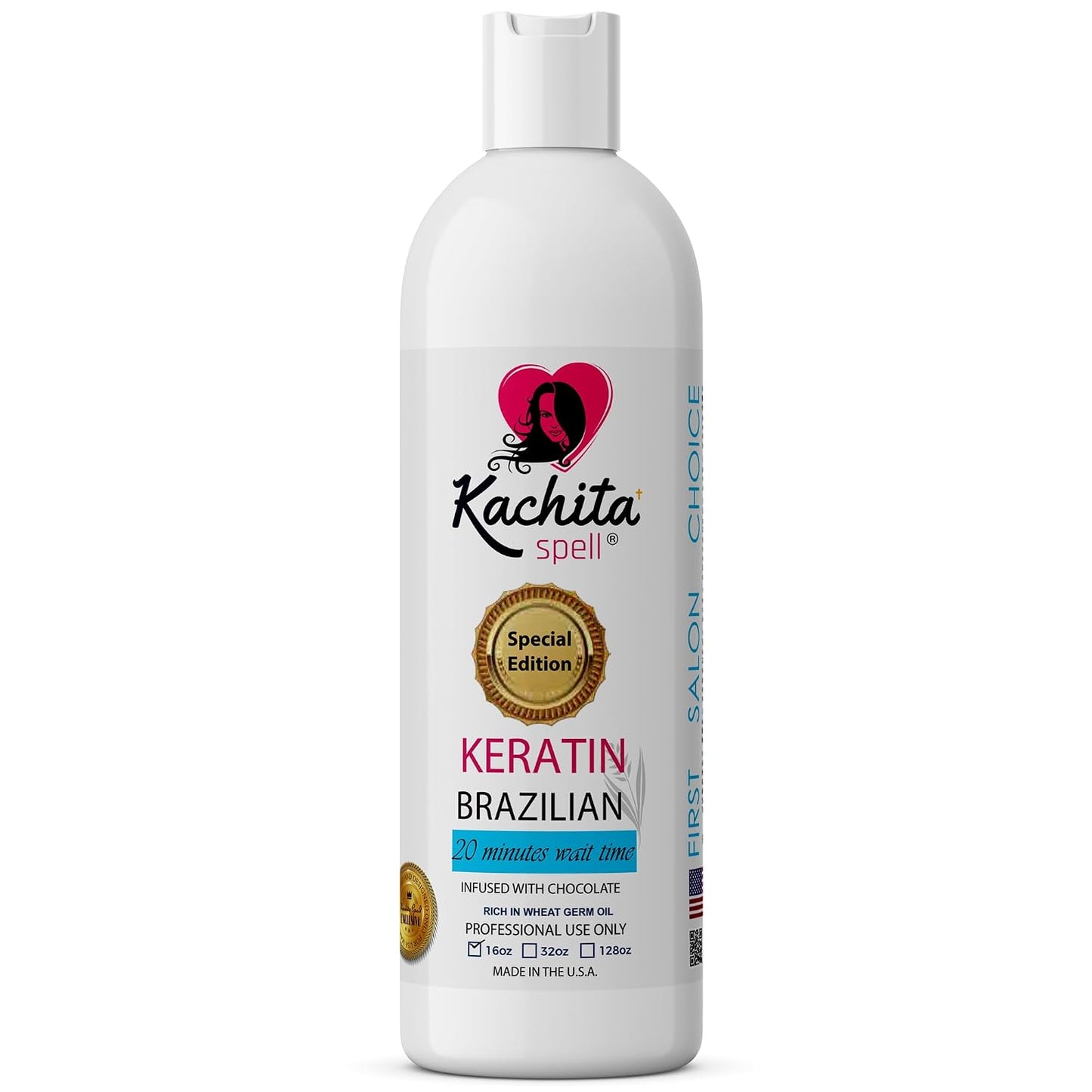 Kachita Spell Brazilian Keratin Hair Straightening Treatment - Lasts 18 Weeks | Chocolate & Argan Oil, 16 fl oz