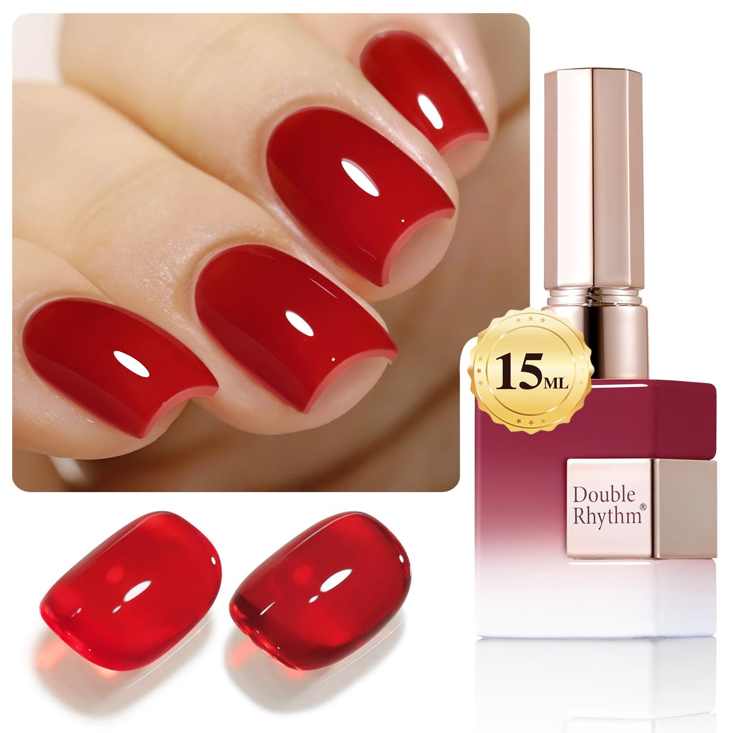 Gel Nail Polish - Double Rhythm 15ML Pearl White Soak Off for Art Manicure | DIY at Home