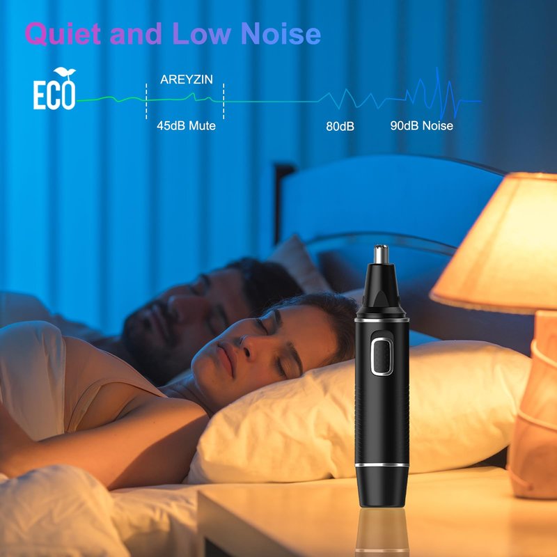 AREYZIN Nose Hair Trimmer for Men,Rechargeable Ear and Nose Trimmer,Professional Eyebrow & Facial Hair Trimmer,Sliver