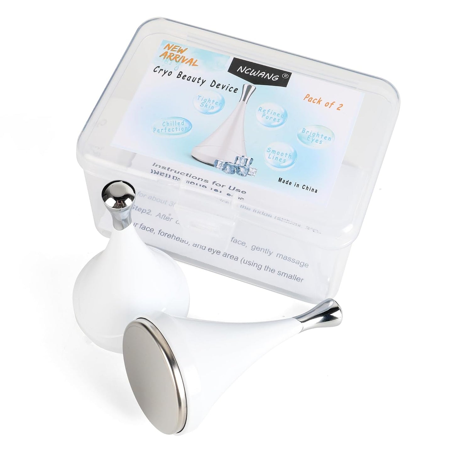 Ice Globes Facial Rollers - Cooling Spa Tools for Face & Neck | Pack of 2 with Storage Box