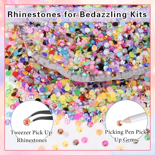 RODAKY 30-Color Jelly Resin Rhinestone Kit 3mm Flatback Gems for Nail Art