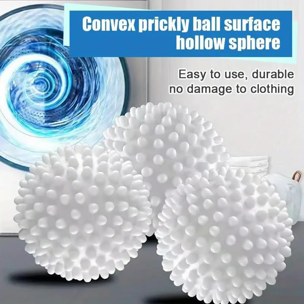 Reusable Laundry Sorter Balls - 6 Pack Fabric Softening Pellets Reduce Wrinkles & Static Cling | White