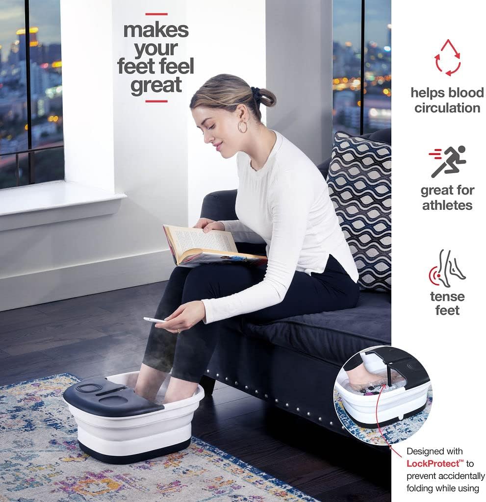 Medical King Foot Spa - Heated Massage with Jets & Remote Control | Collapsible Design with Pumice Stone