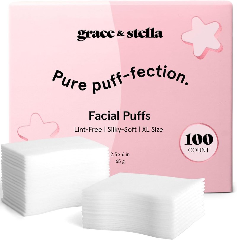 Face Pads for Toner & Essence | Lint-Free Makeup Remover (100 Count) - Soft, Durable Vegan Skincare Pads