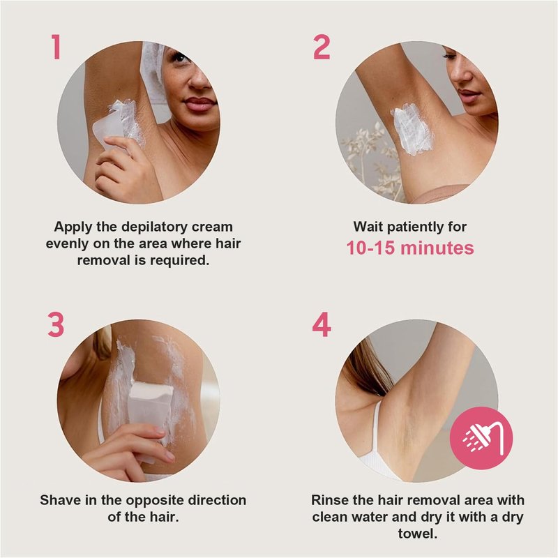 Amococo Painless Hair Removal Cream Kit, Effective Depilatory Cream for Women & Men, Formulated with Cucumber for Smooth Skin, Hair Remover with Spatula for Legs & Underarms, 4 oz