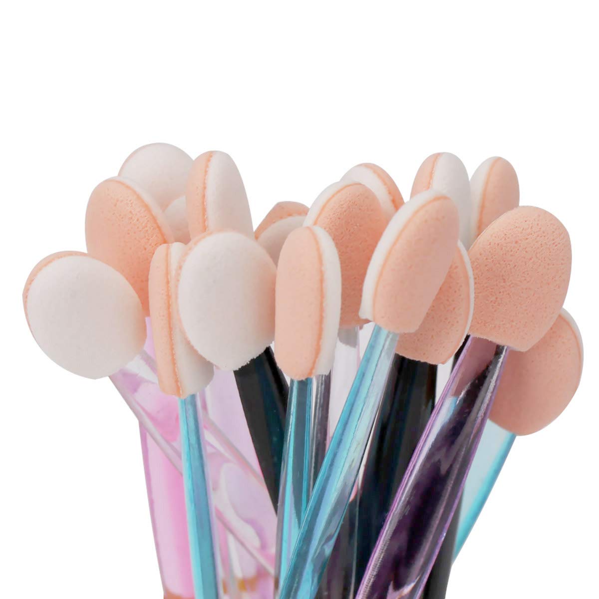 200PCS Disposable Dual-Sided Eye Shadow Sponge Applicators - Multicolor Makeup Brushes