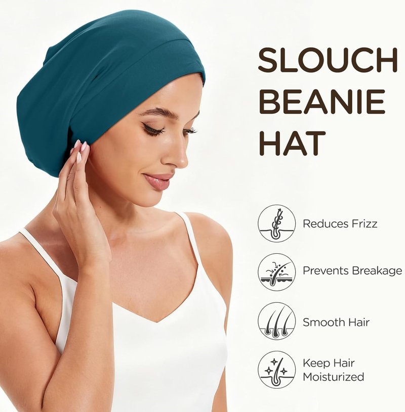 Silk Satin Lined Bonnet - Adjustable Sleep Cap for Women & Men | 2 Pcs Hair Wrap Set