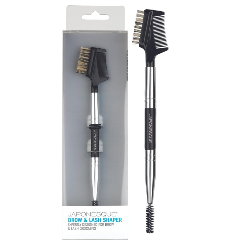 JAPONESQUE Brow & Lash Shaper with 3 Different Spoolie Brushes, for Separating Lashes, Eliminating Mascara Clumps, and Grooming and Shaping Brows
