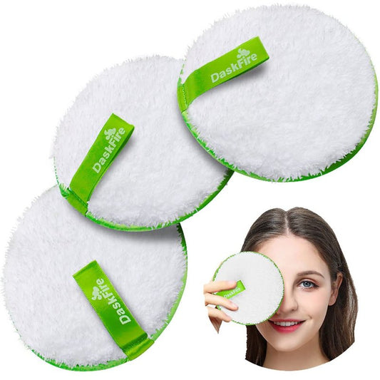 Reusable Makeup Remover Pads - Hypoallergenic Facial Wipes for Mascara, Eye Shadow, Lipstick | 3 Pcs, 4.5" Diameter
