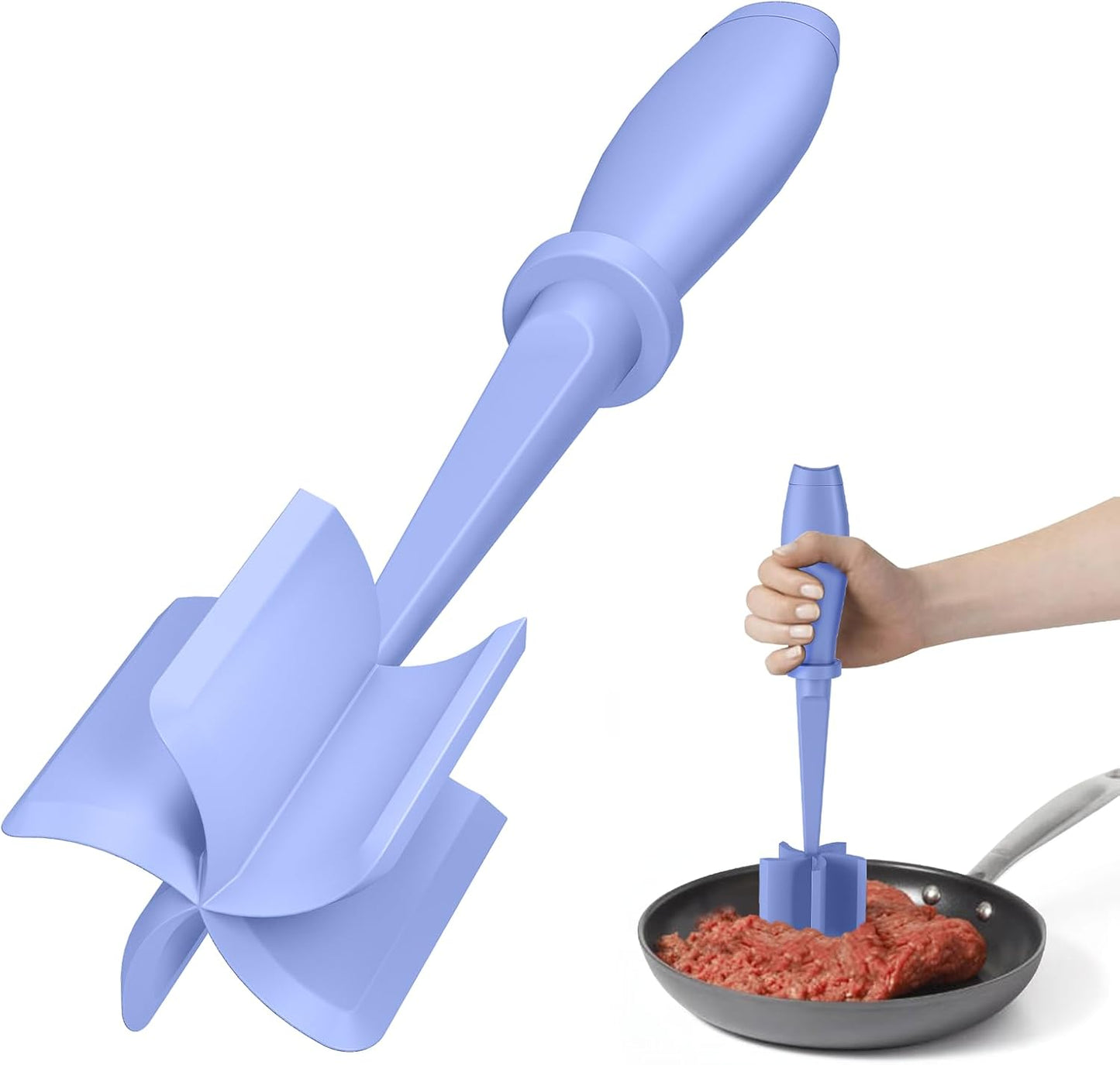 Meat Chopper - Premium Hamburger Grinder & Heat Resistant Smasher for Ground Beef | Black