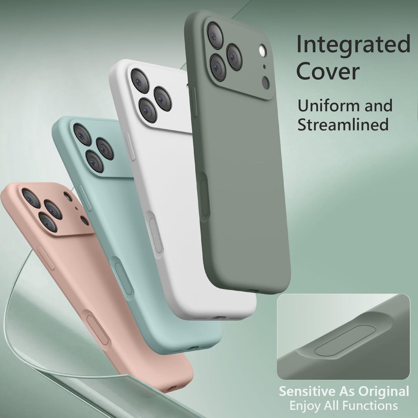 FireNova Magnetic for iPhone 17 Pro Case, Compatible with MagSafe, [Integrated Silicone Camera Control Button] [Camera Protection] Soft Anti-Scratch Microfiber Lining Phone Case, 6.3", Calke Green