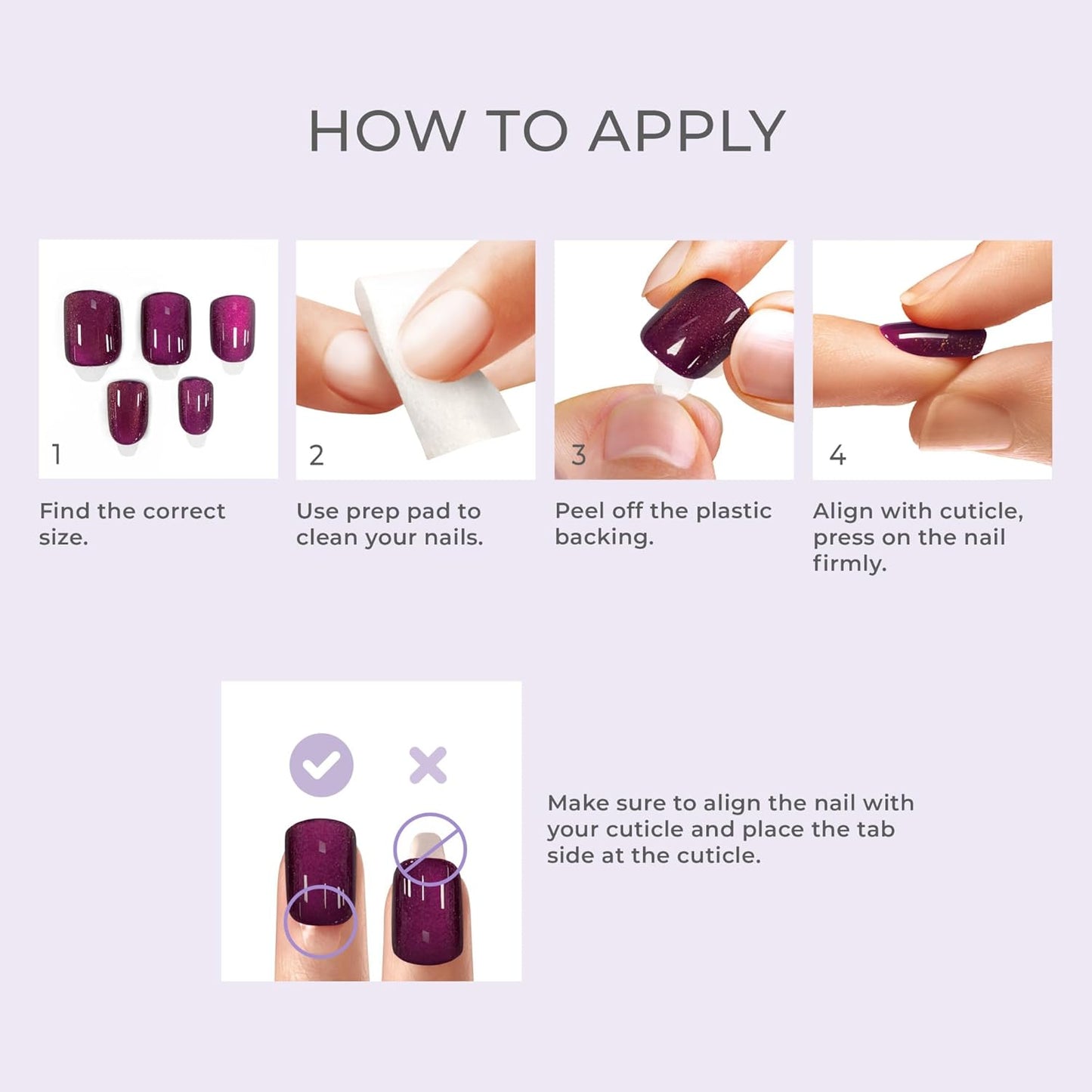 Impress Press-On Nails - Hidden Gem Red Oval, Short Size | 30 Nails, Prep Pad & Accessories
