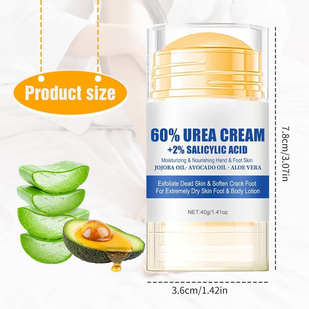 2025 New 60% Urea Hydrating and Anti-Cracking Foot Cream,Moisturising and Relieves Cracking and Dryness Foot Cream, Foot Lotion Heel Stick Repairs and Cracked Feet and Hydrates Dry and Hand. (1)