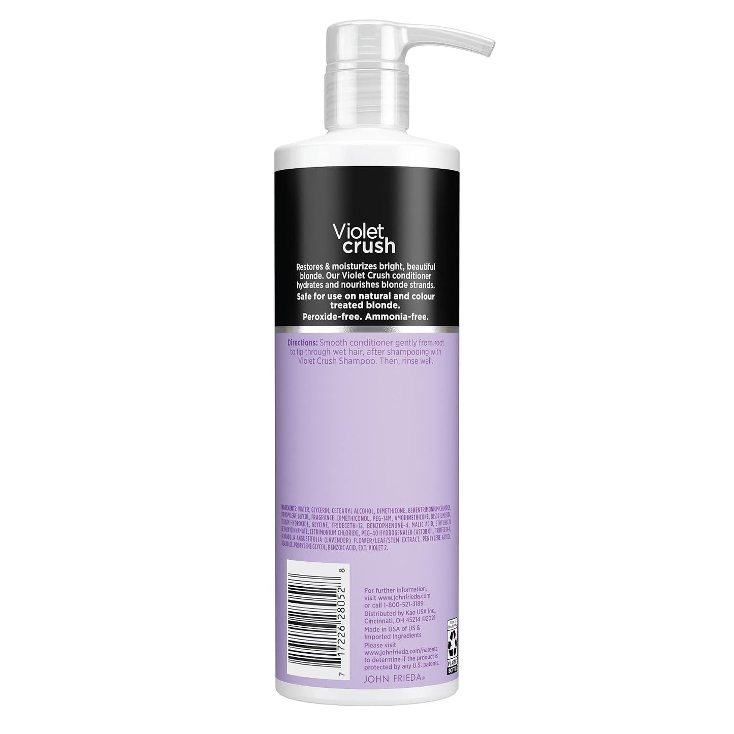 John Frieda Violet Crush Purple Conditioner - Neutralizes Brassy Tones for Cooler Blonde | 16 FL OZ (475ml)
