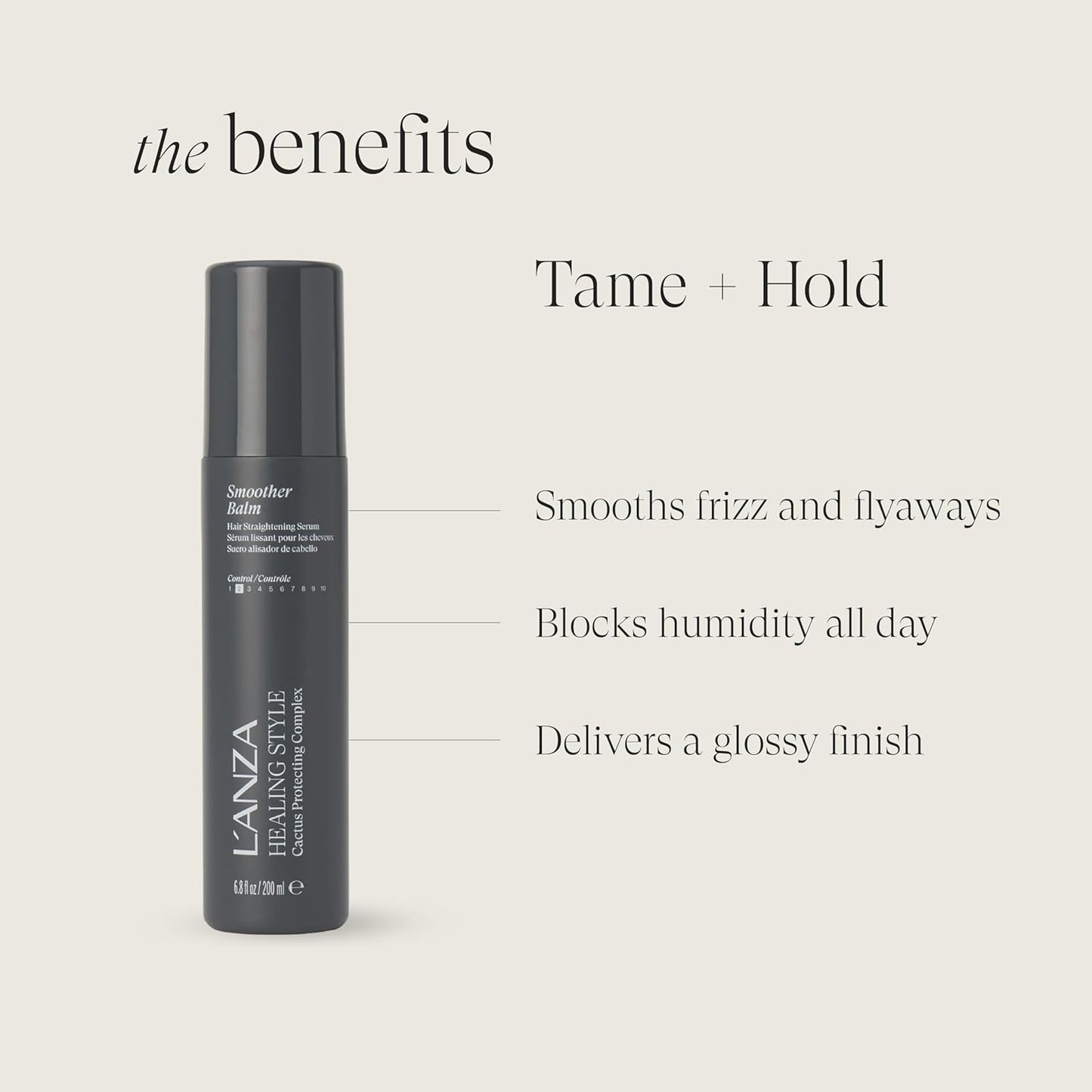 L'ANZA Healing Style Smoother Balm | Smoothing Hair Treatment for Frizz Control & Shine - 6.8 Fl Oz