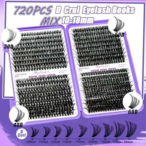 840pcs DIY Lash Extension Kit with D Curl Individual Clusters