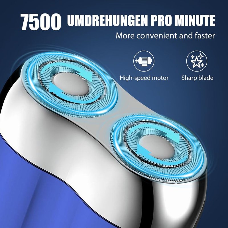 Mini Portable Razor, 2026 New 2 in 1 Model Mini Dual-Head Electric Shaver, Rechargeable Waterproof Compact Electric Shaver for Men (Blue)