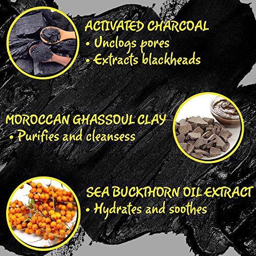 Body Drench Charcoal Peel-Off Face Mask for Blackhead Removal & Pore Cleansing - 2 Pack