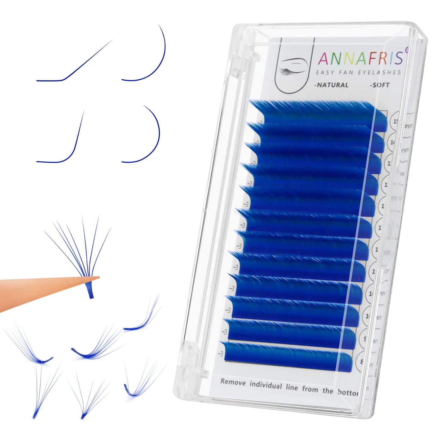Colored Eyelash Extension Easy Fan Purple 0.07 C Curl 8-15mm Mixed Volume Lash Extension Individual False Eye Lashes With Color By ANNAFRIS (Easy Fan Purple,0.07 C 8-15mm Mix)