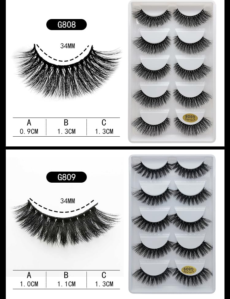 Vayator G809 3D Mink Lashes - 10 Pairs Natural Dramatic Volume