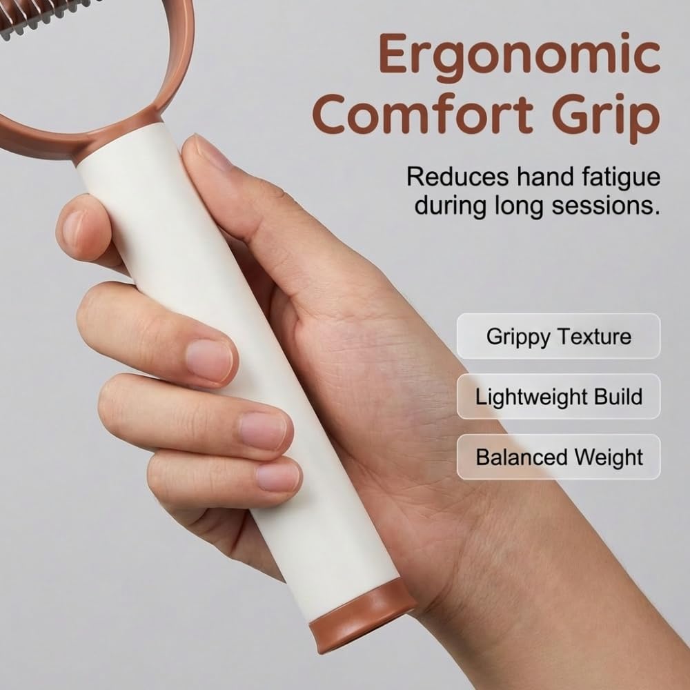 Double Sided Dematting Comb for Cats & Dogs, Double-Sided Deshedding Dematting Tool, Professional Pet Dematting for Detangling and Dematting Long (Black-1PC)