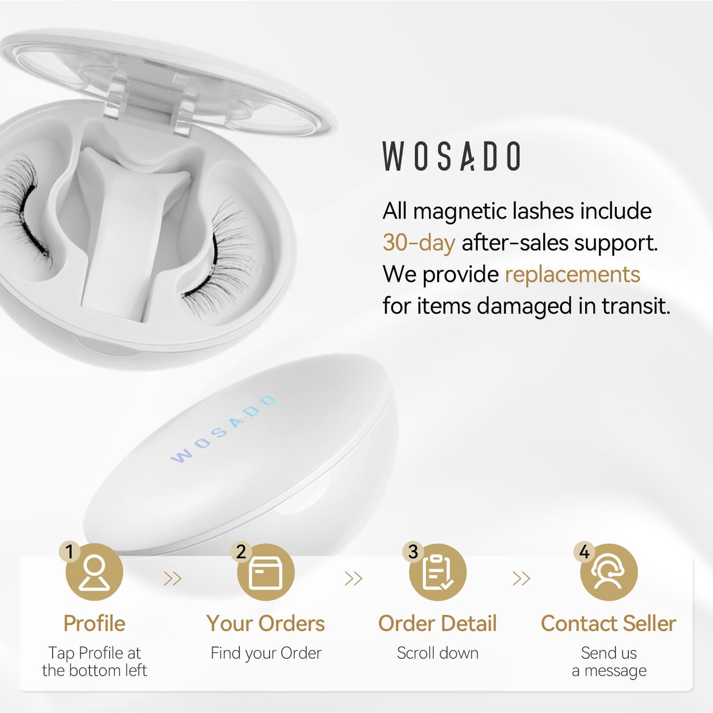 WOSADO Magnetic Eyelashes with Applicator Kit, [V10 Ultra Black] Reusable Magnetic Lashes without Eyeliner, Glue-free False Lashes, Waterproof, Lightweight, Suit for Natural Makeup