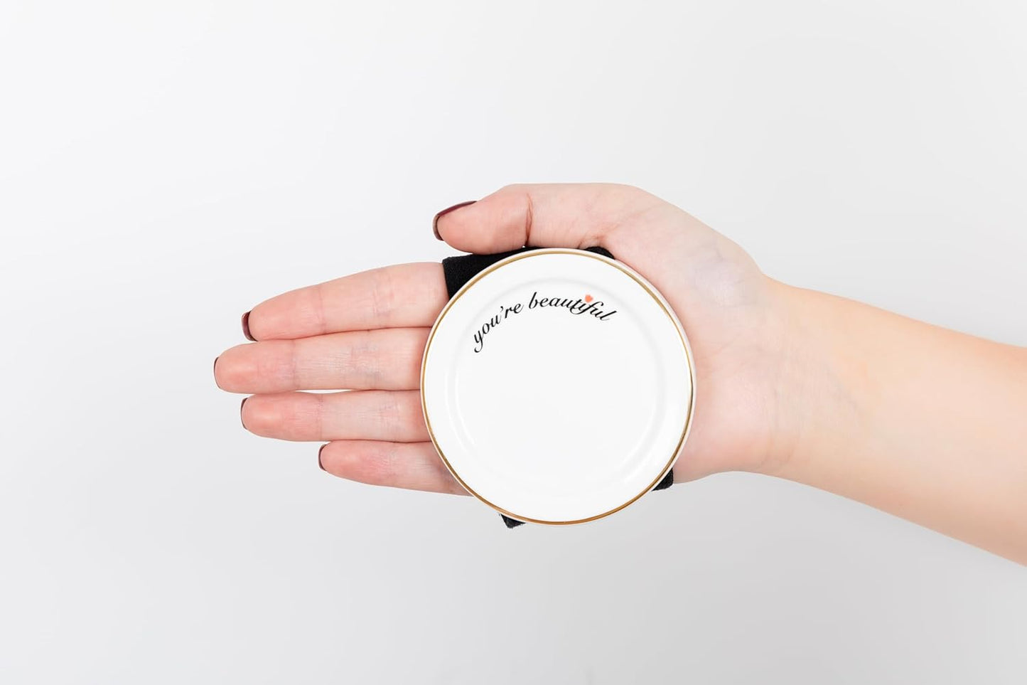 Makeup Palette Mixer Tray - Hands-Free Porcelain Foundation Palette with Adjustable Strap | 3-Inch Size