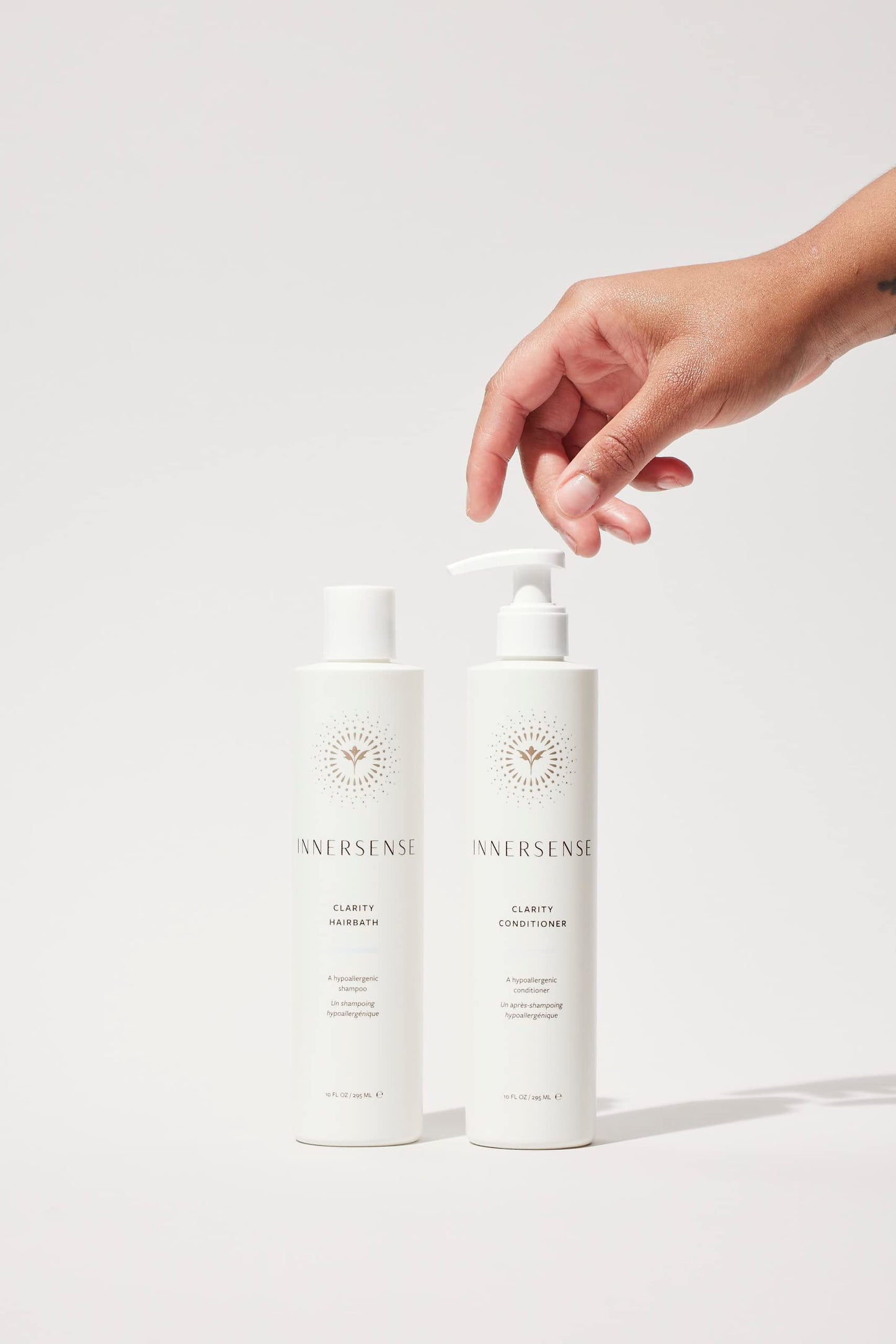 Innersense Organic Beauty - Natural Clear + Calm Hypoallergenic Clarity Hairbath + Conditioner Duo | Non-Toxic, Cruelty-Free Haircare (10 fl oz | 295 ml)