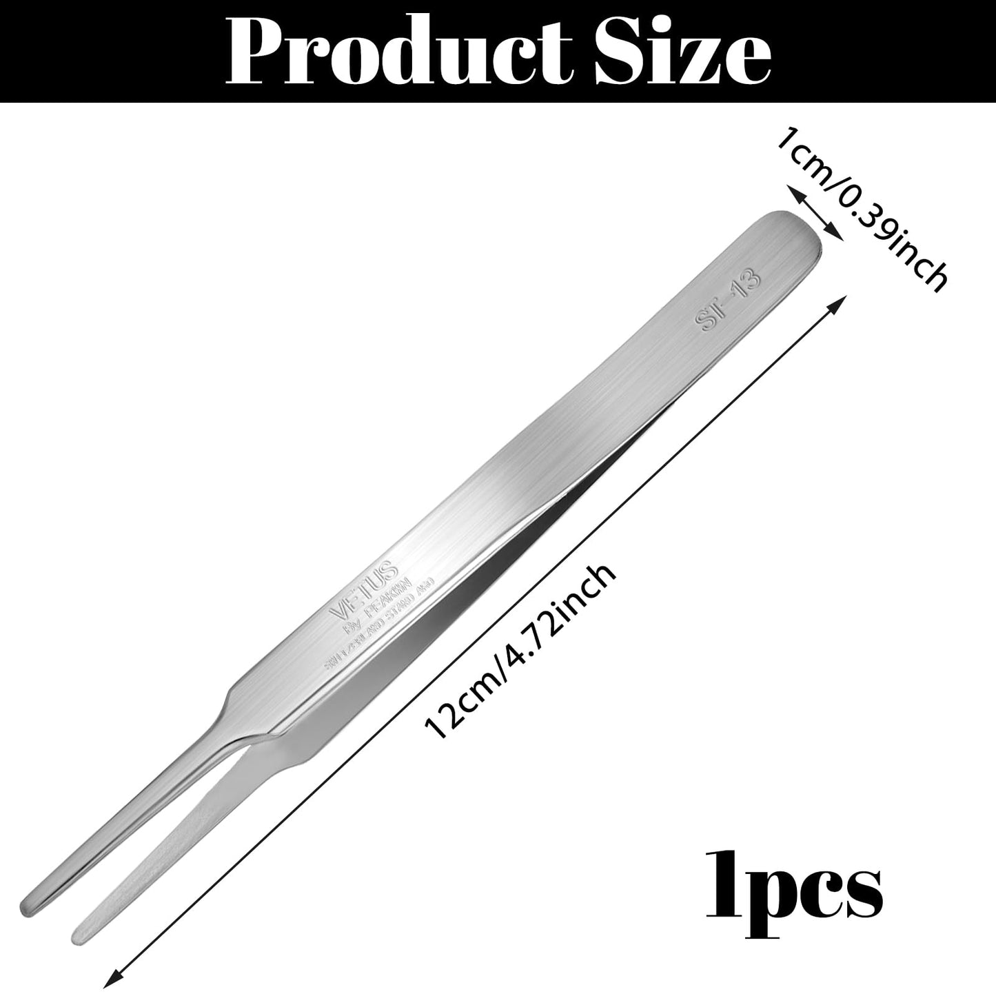 Round Tip Tweezers Precision Tweezer Stainless Steel Tweezers Premium Professional Flat Tip Tweezer for Jewelry Making Craft Electronics Hair
