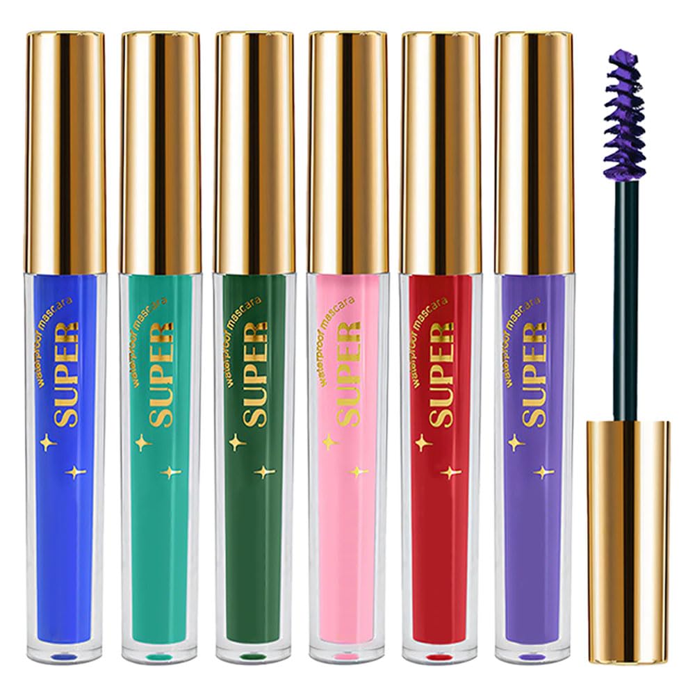 Colorful Mascara Set - Voluminous Lengthening & Curling Formula | Pink, Purple, Blue, Green, Red, Teal