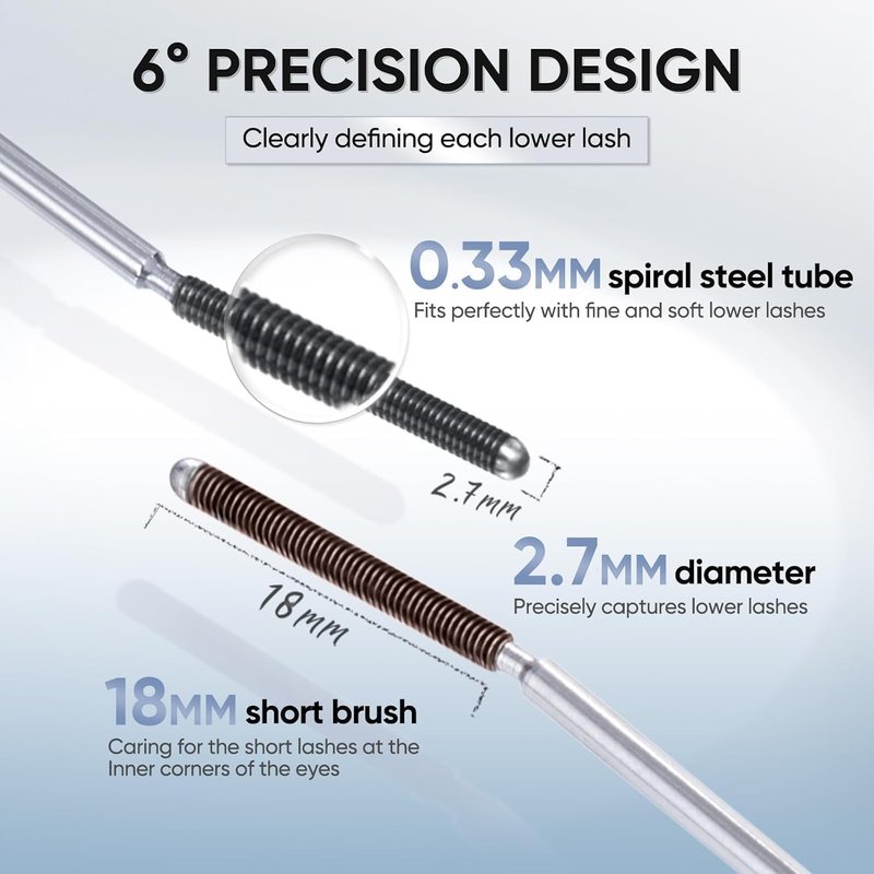 3D Curling Eyelash Iron Mascara - Tubing Formula with Ultra Fine Wand | Lengthening, Clump-Free, Waterproof, 0.11oz, Brown