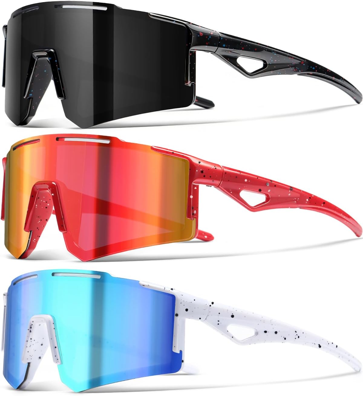Kids Baseball Sunglasses - UV400 Protection for Boys & Girls | 3-Pack Sports Sunglasses