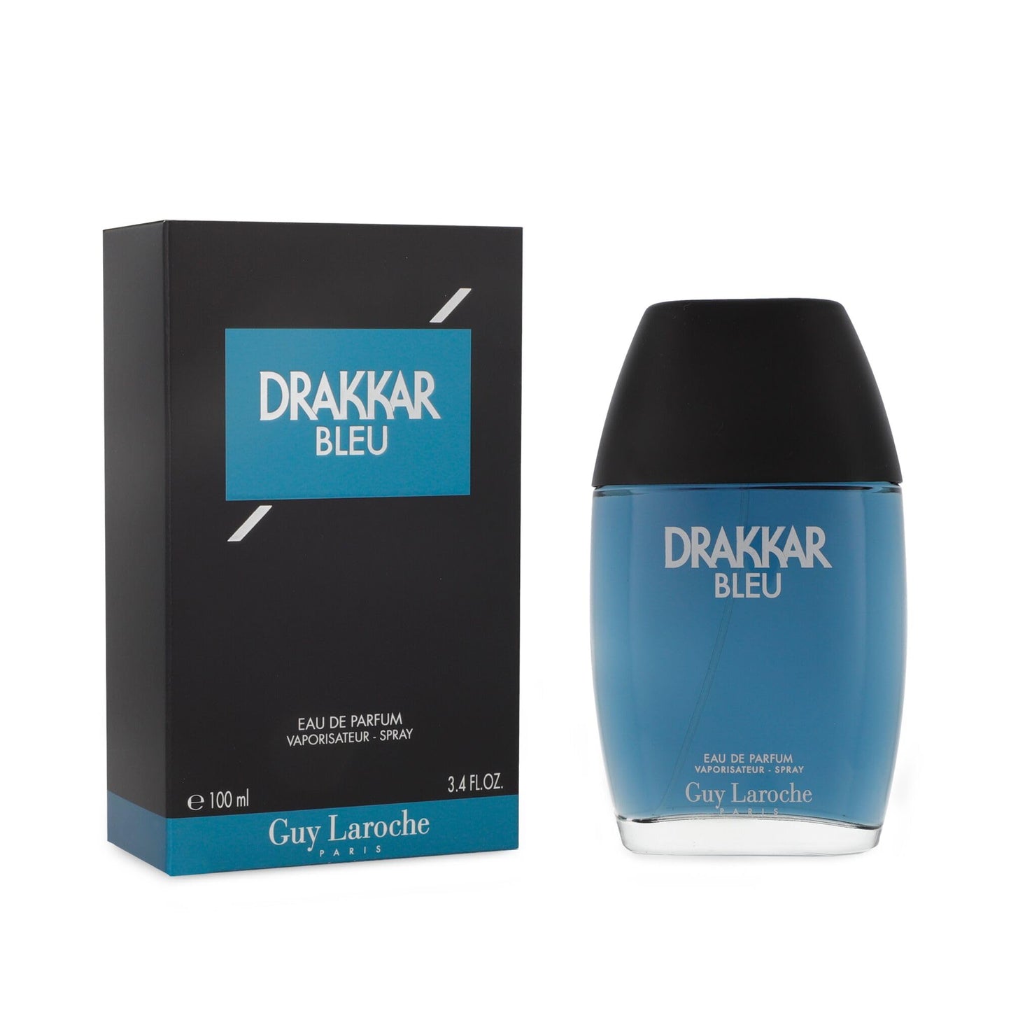 Guy Laroche Drakkar Bleu - Iconic Designer Fragrance - Powerful, Aquatic & Fresh Eau de Parfum - Aquatic Fougère - Long Lasting Mens Cologne - Day and Evening Scent 3.4 Fl Oz