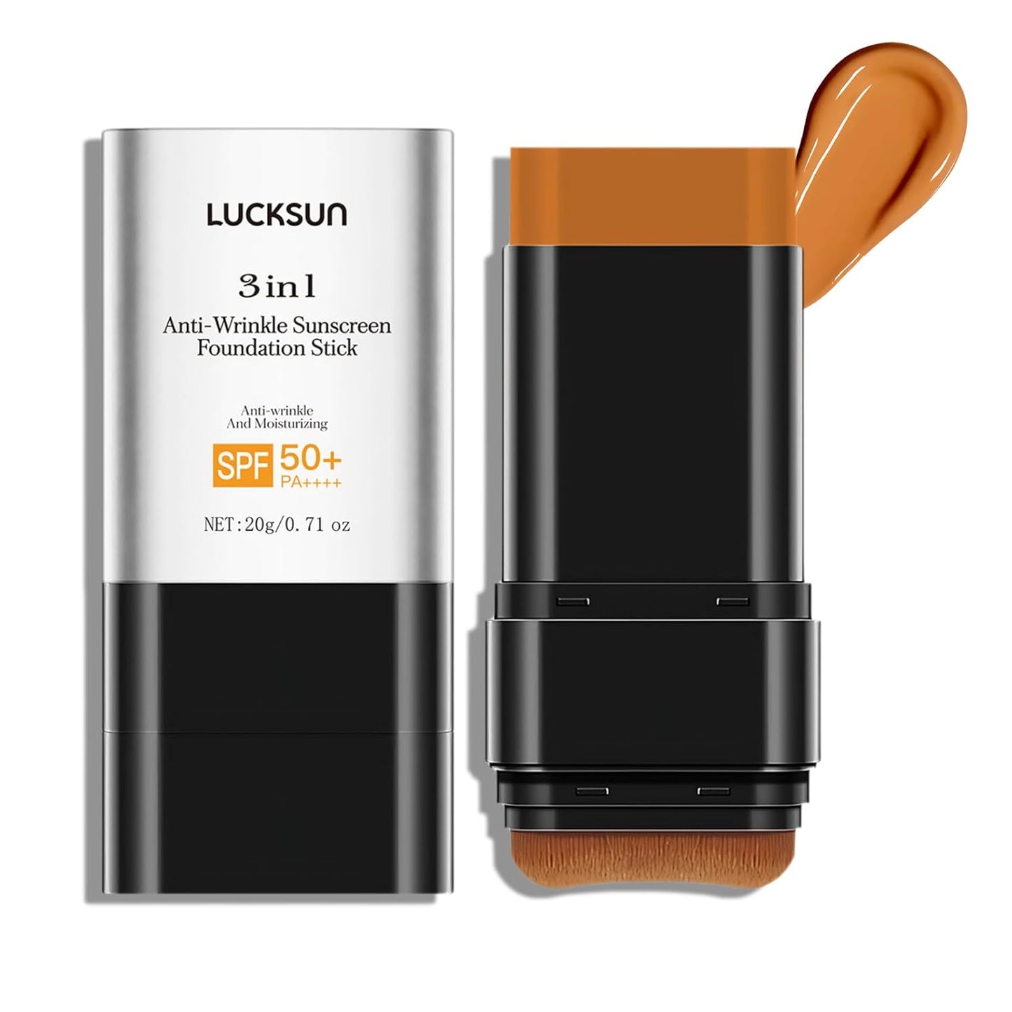 3-in-1 Hydrating Foundation Stick - Anti-Wrinkle Concealer with Natural Matte Finish | Dark Shade for All Skin Types