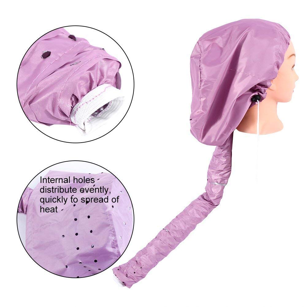 FMELAH Portable Soft Hair Drying Bonnet with Adjustable Attachment for Hand Held Hair Dryer - Salon Baking Oil Mask (Pink)