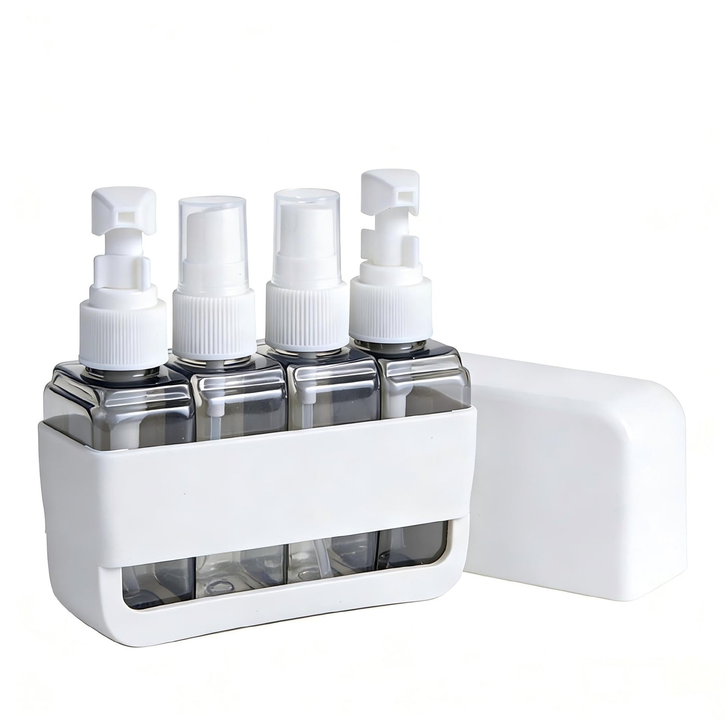 YIANCTRD Travel Bottles For Toiletries, 4 Pack 1.7oz Refillable Transparent Bottles With Label,Leak-Proof Silicone Shell Containers,for Shampoo,Lotion,CosmeticCreams(Gray)