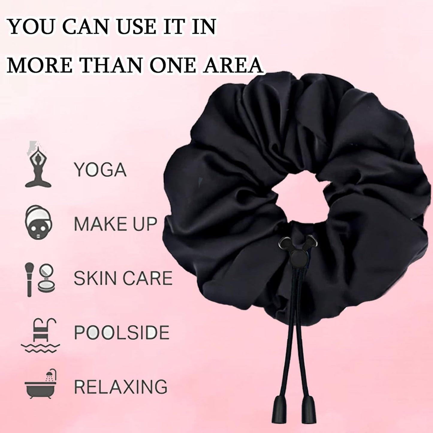 Adjustable Afro Puff Hair Ties - Extra Large Satin Scrunchies for Thick Curly Hair | No Damage, Oversized Design