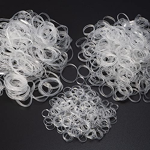 1000 Count Minihope Clear Soft Elastic Rubber Bands for Hair