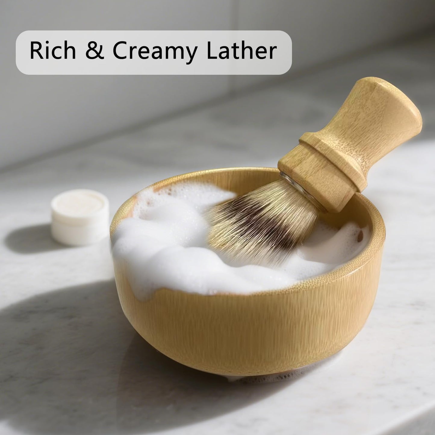Kikc Men's Shaving Kit with Natural Boar Bristle Shaving Brush, Pure Bamboo Shaving Brush Stand with Bowl | Complete Wet Shaving Set for Smooth & Luxurious Shave