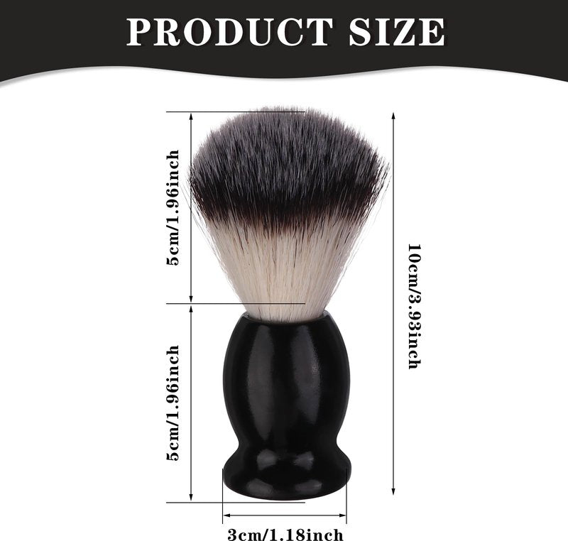 7Pcs Men Shaving Brush Wood Handle, Professional Salon Tools Hand Crafted Shaving Brush Wood Handle Black Wood Handle Shave Brushes Handmade Nylon Hair Brush for Men