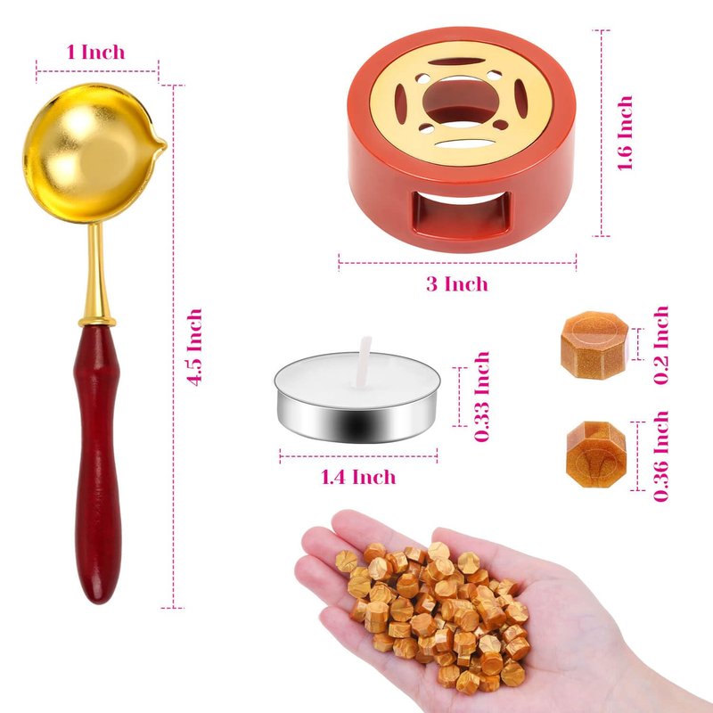 Sealing Wax, Paxcoo 312pcs Sealing Wax Kit with Warmer, Spoon for Stamp Letter Seal