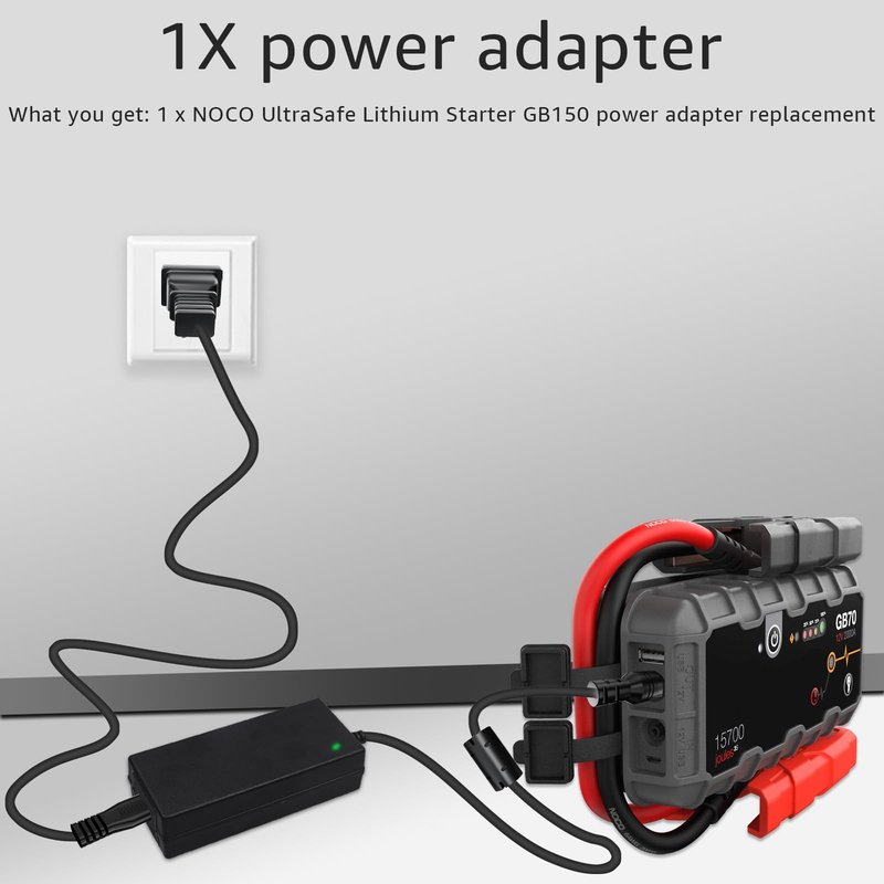 SigeIy 14V4A 56W Power Adapter Compatible with NOCO GB70 GB150 GB250+ GB251+ GB500 GB500+ Genius Boost Ultra Safe Lithium Jump Starter Battery XGC4 XGC Output Power Supply 56-Watt NOCO Boost Charger
