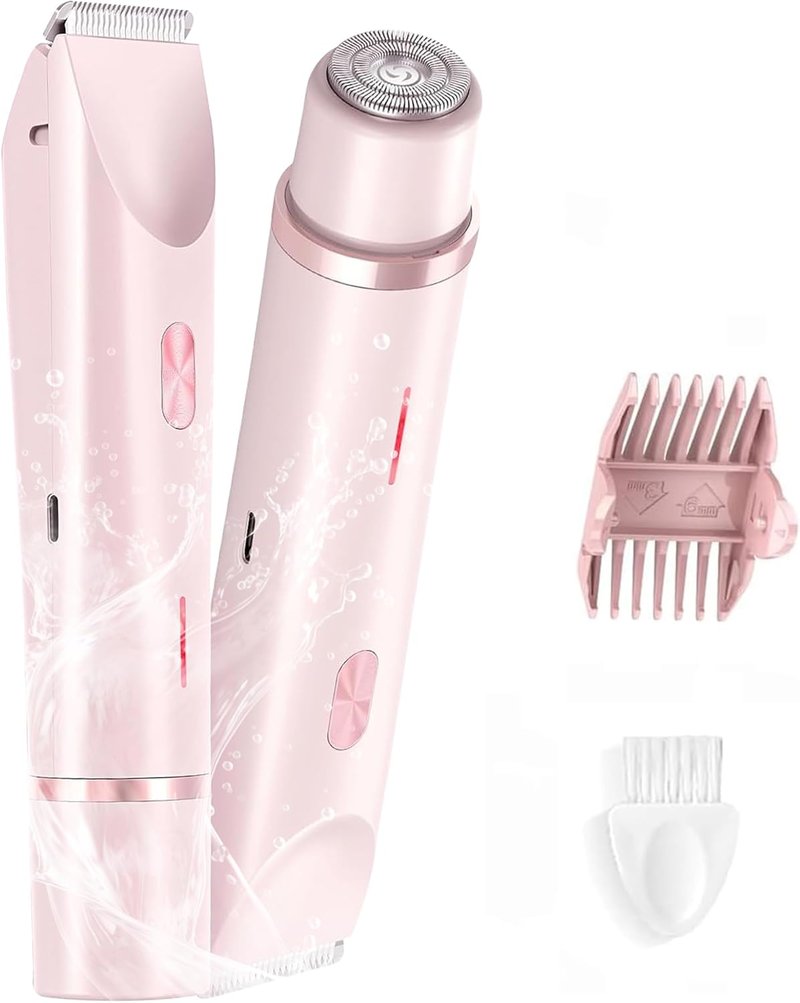 Bikini Trimmer for Women - 2-in-1 Precision Shaver & Trimmer | 120-Min Cordless Runtime, Pink