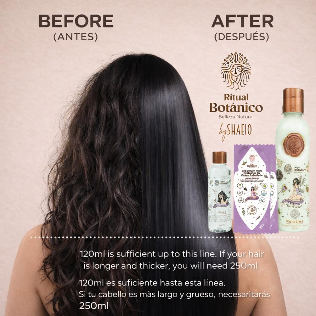 RItual Botanico Keratin Hair Treatment - Keratina Para Alisar El Pelo | Origen Botanico Hair Relaxer | Brillo Sedocidad y Nutrición Frizz Control | Keratina 1000ML/ 33,8 fl oz - 1 LITRO