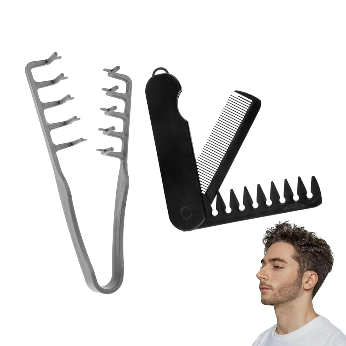 Volumizing Texture Comb - Wide-Tooth Styling Tool for Men & Women | Black
