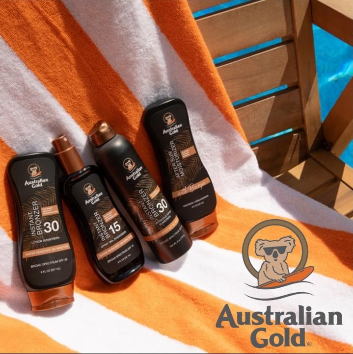 Australian Gold SPF 50 Spray Gel Sunscreen with Instant Bronzer - 8 Oz